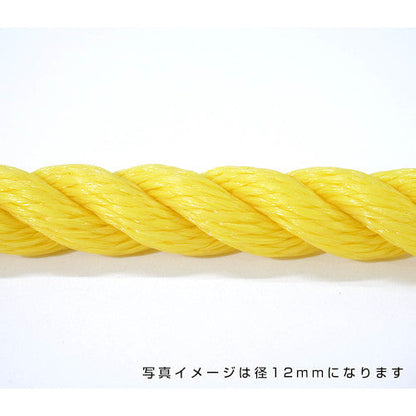 ポリエチレンロープ　黄　１２ｍｍ　１００ｍ巻