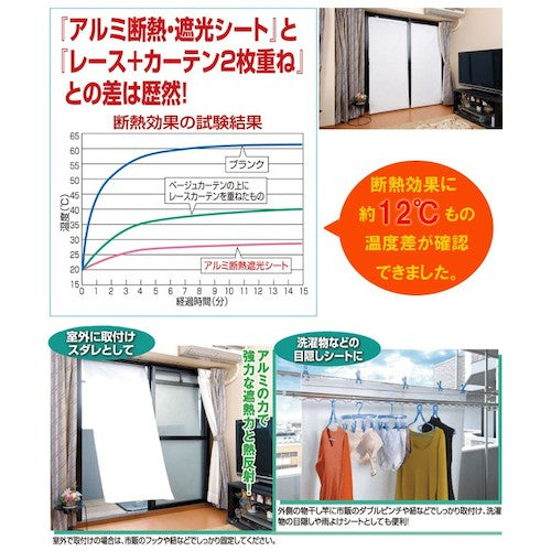簡単取り付け　アルミ断熱・遮光シート２枚組　断熱　遮光　冷暖房効果