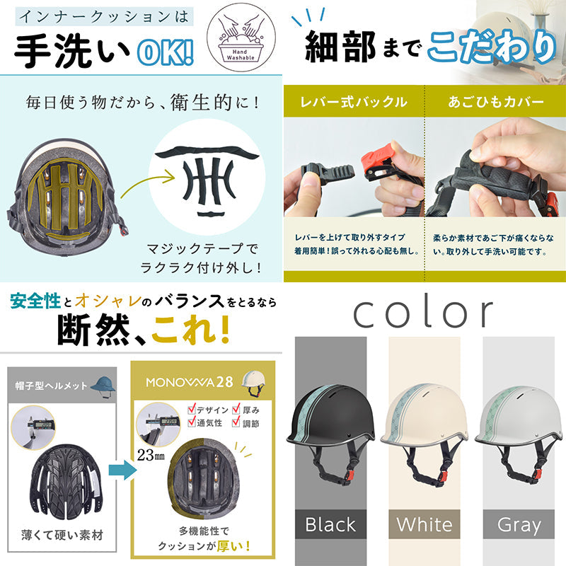 ヘルメット 自転車 衝撃吸収 軽量 CE安全認証 頭にフィット 洗える グレー