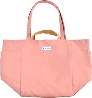 手提げ/肩掛け2wayスクールバッグ 丸洗い 軽量大容量 ピンクベージュ