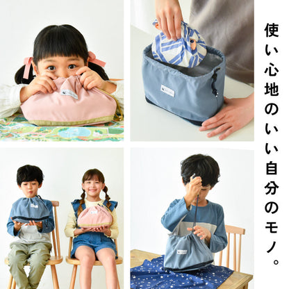保冷・保温ランチバッグ 巾着 自立 ストッパー付き 丸洗い 撥水 ピンクベージュ