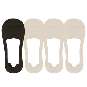 見せない靴下 カットOK ズレない A-SET ブラック×1/ベージュ×3