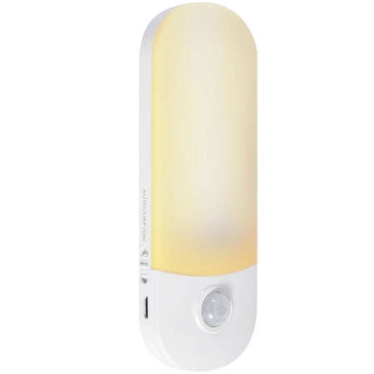 充電式LEDセンサーライト 常夜灯 懐中電灯 軽量 フック/マグネット 電球色