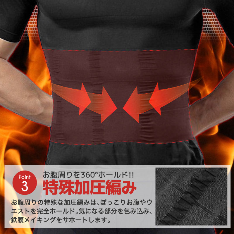 加圧Tシャツ ブラック スポーツタイプ (インナー 補正下着) XLサイズ