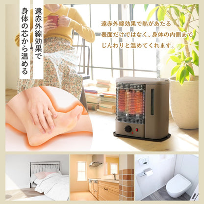 電気ストーブ　加湿機能付　２００ｍｌ／ｈ　５００／１０００Ｗ　２段階　ブラック　