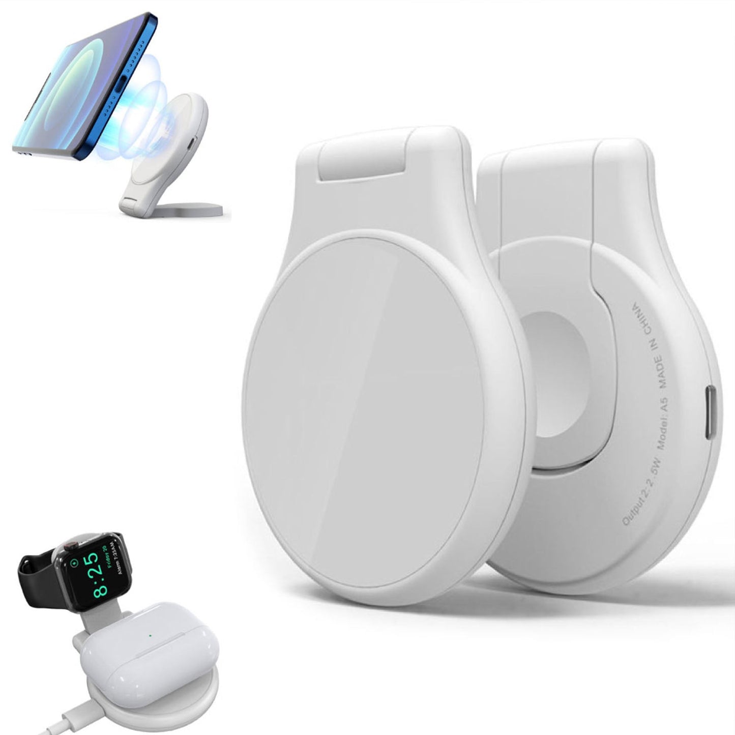 ワイヤレス　充電器　ｑｉ　３ｉｎ１　ＦＯＬＤ　Ａ５　ｍａｇｓａｆｅ