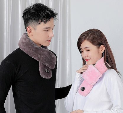電熱マフラー　ネックウォーマー　白　Ｈｅａｔｉｎｇ　Ｍａｓｓａｇｅ　Ｓｃａｒｆ