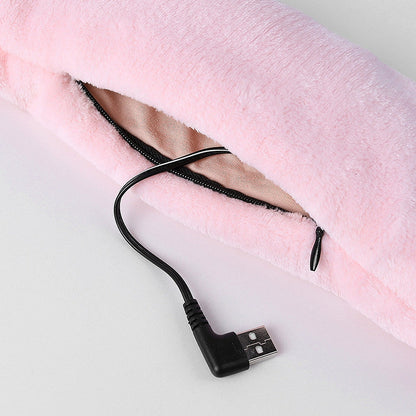 電熱マフラー　ネックウォーマー　白　Ｈｅａｔｉｎｇ　Ｍａｓｓａｇｅ　Ｓｃａｒｆ