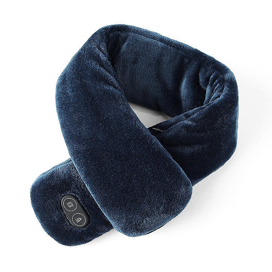 電熱マフラー　ネックウォーマー　紺　Ｈｅａｔｉｎｇ　Ｍａｓｓａｇｅ　Ｓｃａｒｆ