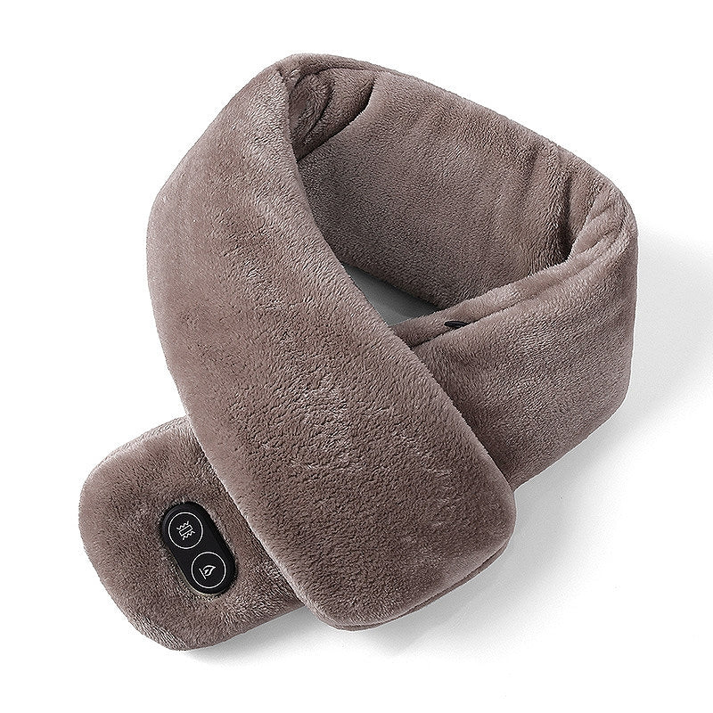 電熱マフラー　ネックウォーマー　ベージュ　Ｈｅａｔｉｎｇ　Ｍａｓｓａｇｅ　Ｓｃａｒｆ