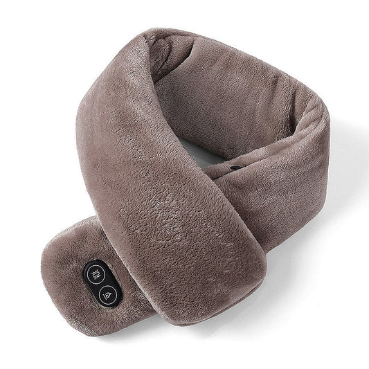 電熱マフラー　ネックウォーマー　ベージュ　Ｈｅａｔｉｎｇ　Ｍａｓｓａｇｅ　Ｓｃａｒｆ