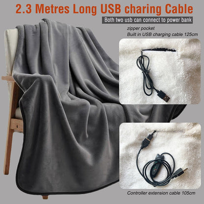 ＵＳＢブランケット　電気毛布　グレー　Ｅｌｅｃｔｒｉｃ　Ｂｌａｎｋｅｔ