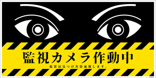 防犯標識　ＣＰＳ－０１Ｐ＿２００×４００　監視カメラ作動中