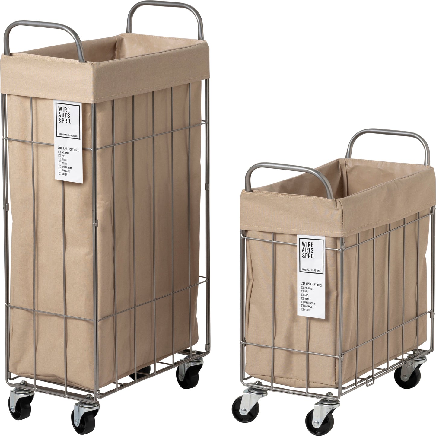 折りたたみ可能ランドリーバスケット　キャスター付き　スクエア　２８Ｌ　ダークグレー