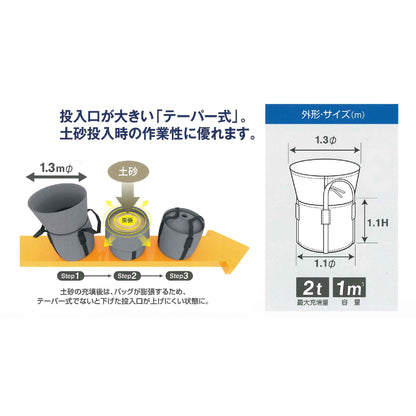 【新基準適合品】対候性ジャンボ土のう　３年　ＰＰ９００Ｈ４