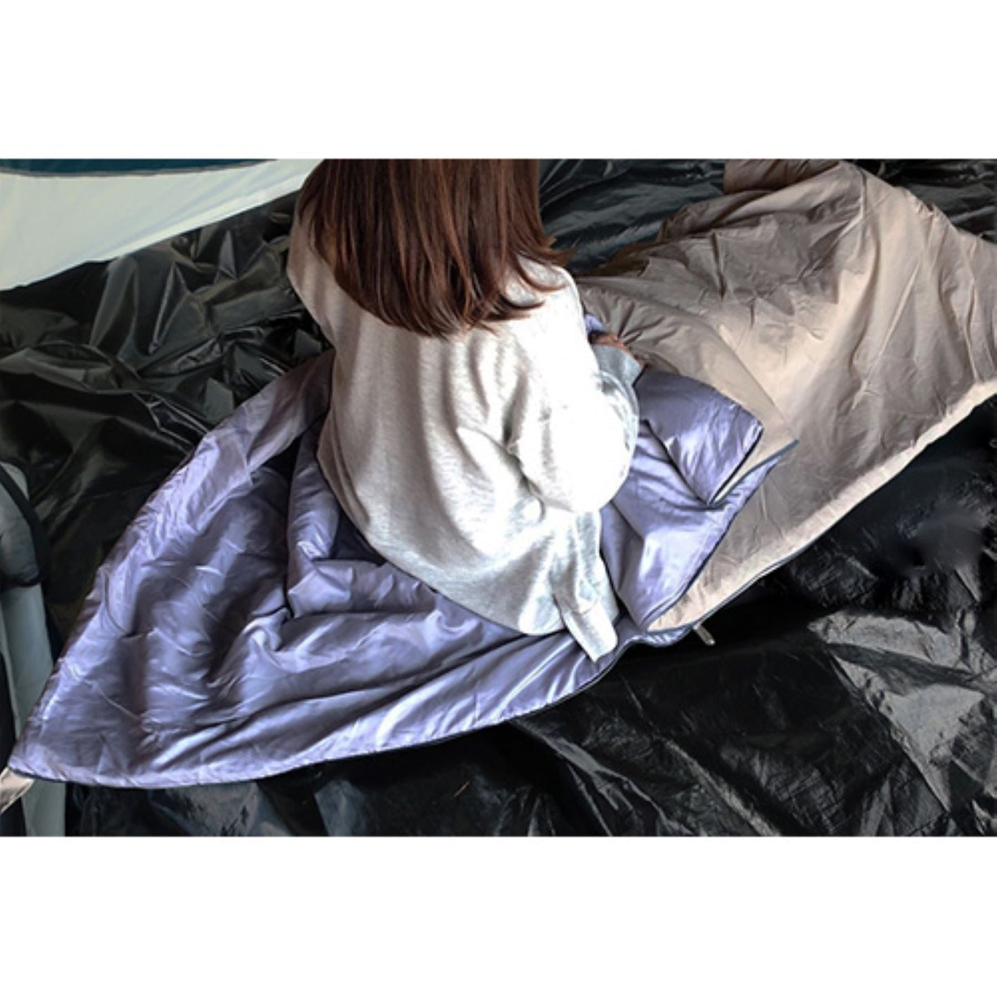 寝袋　封筒型　春夏秋用　撥水　簡易防水　丸洗い　収納袋付　布団　防災　キャンプ