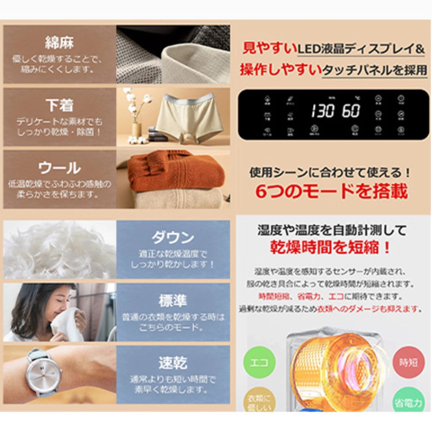 ＳｕｎＲｕｃｋ　小型衣類乾燥機　ホワイト
