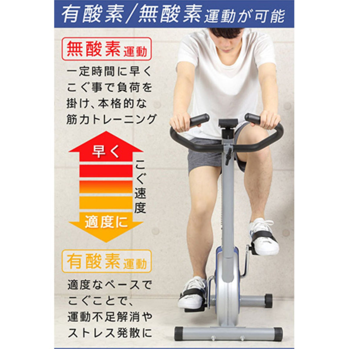 訳あり】フィットネスバイク エアロバイク トレーニングバイク 静音 