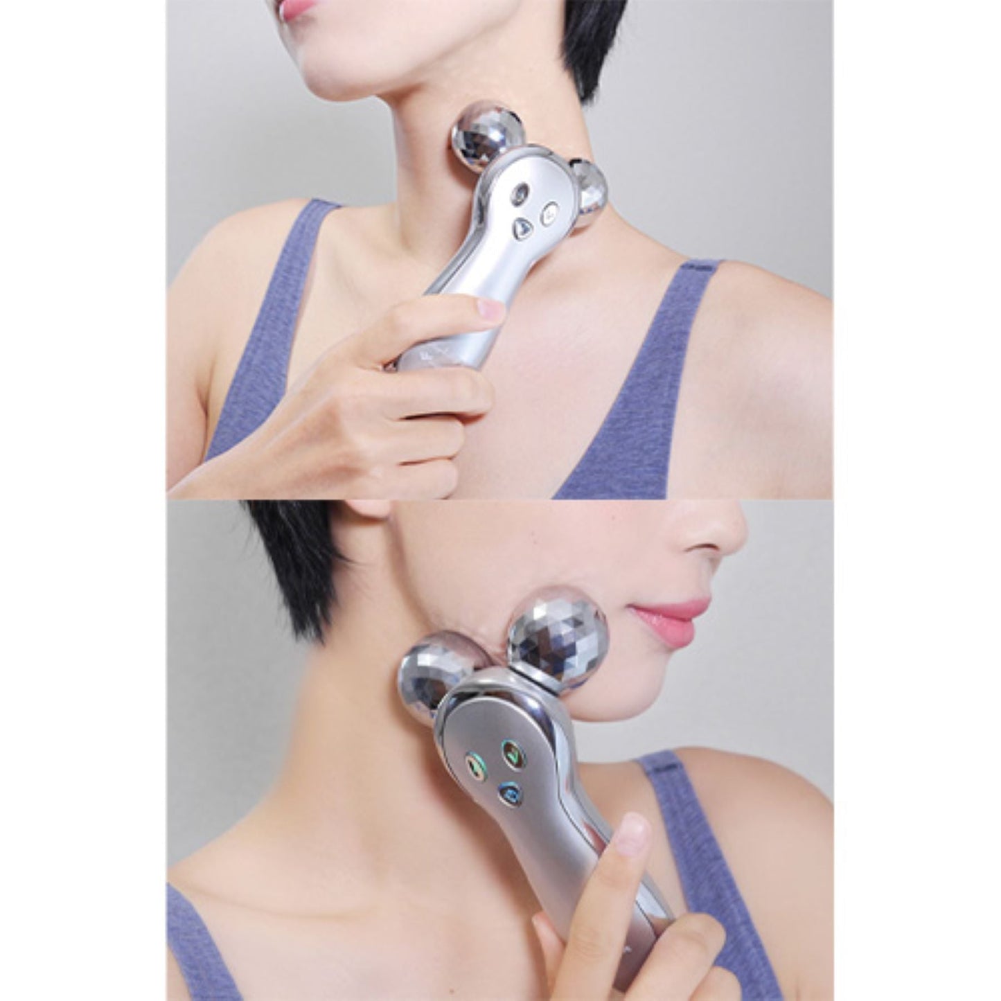 ＥＭＳ搭載３Ｄ美容ローラー　振動　顔全身用　スキンケア　リフトアップ　むくみ解消