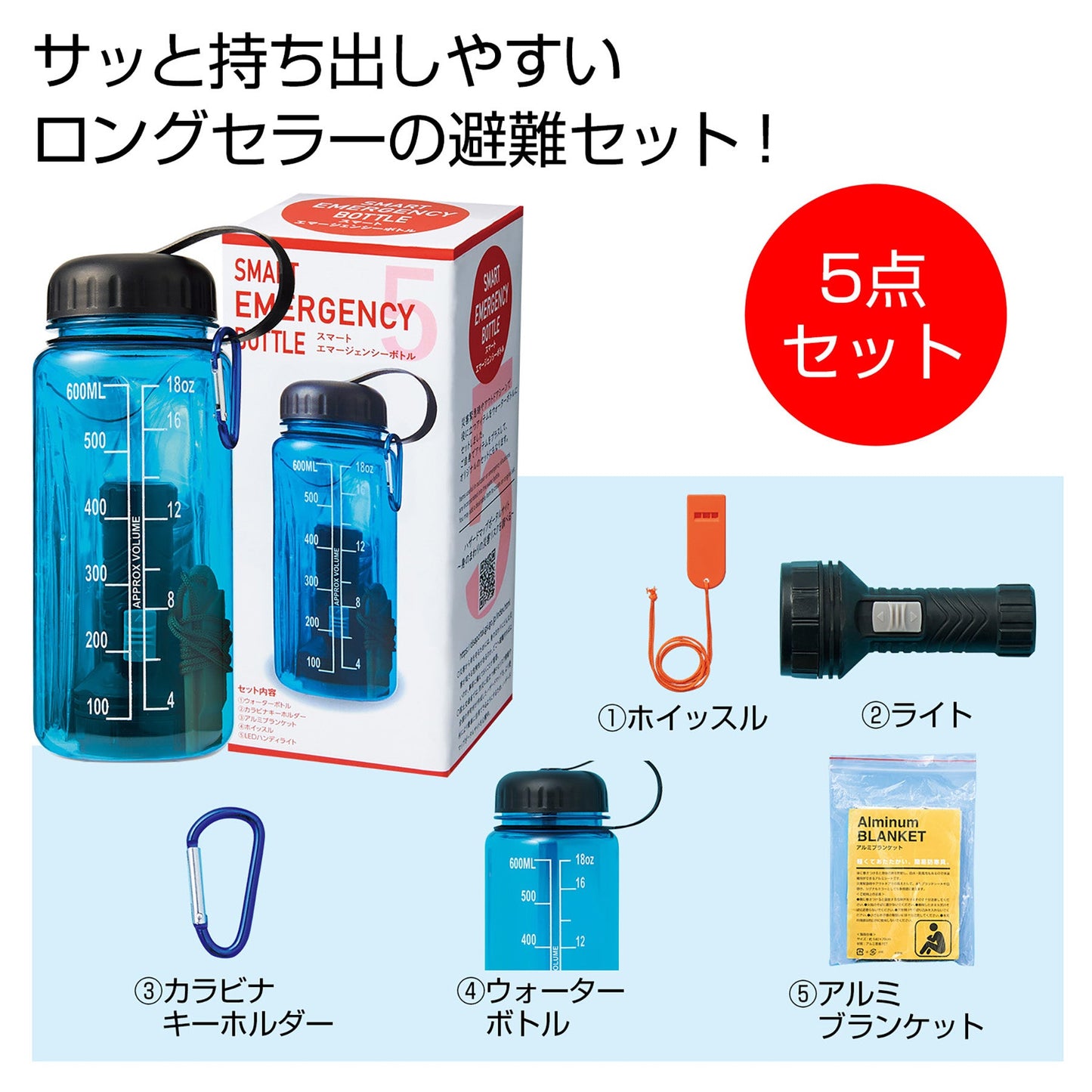 スマートエマージェンシーボトル　５点セット