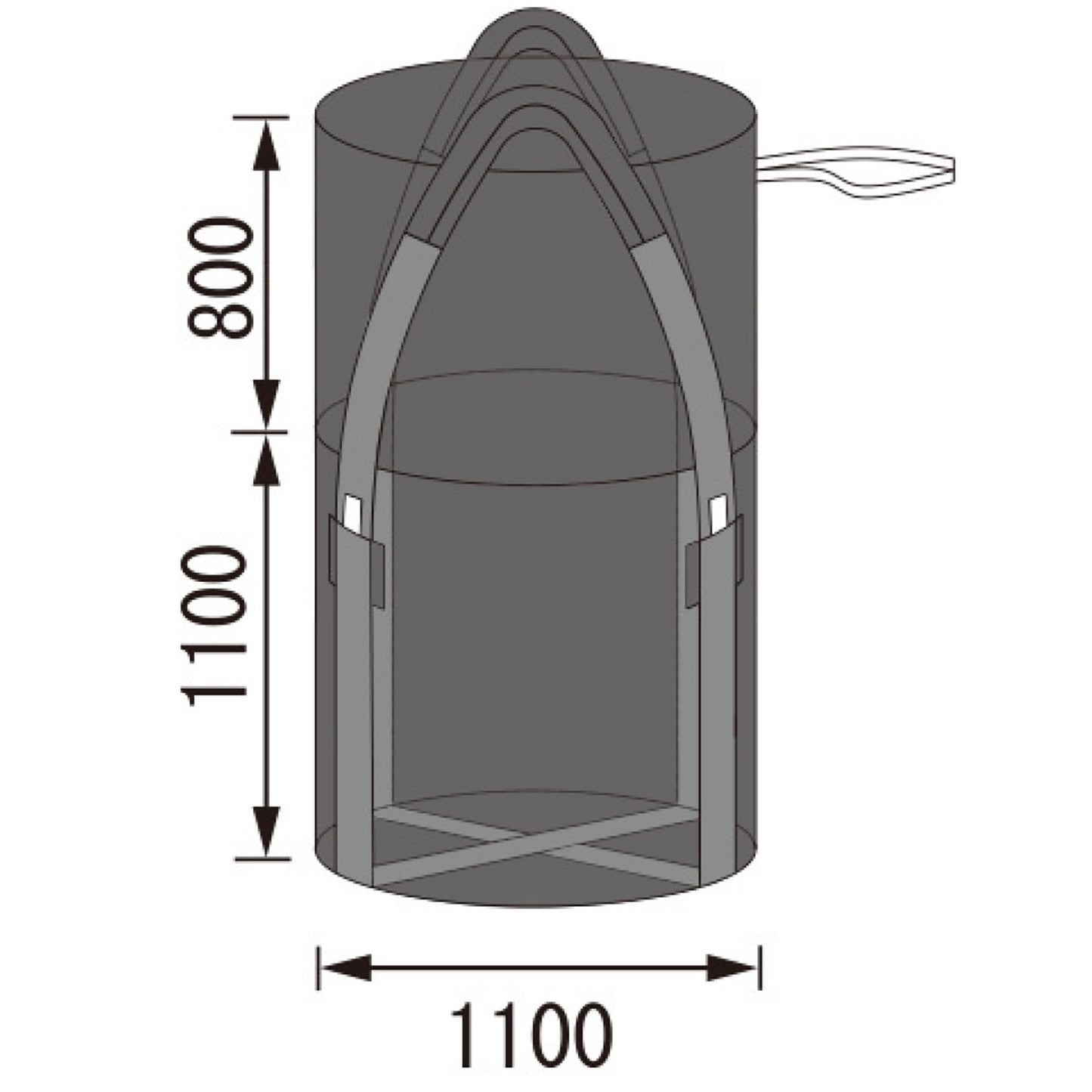 耐候性３年コンテナバッグ　丸型　容量１０００Ｌ　耐荷重１０００ｋｇタイプ　排出口無し　１０枚セット