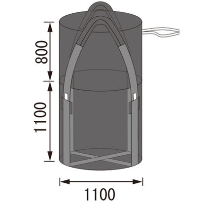 耐候性３年コンテナバッグ　丸型　容量１０００Ｌ　耐荷重１０００ｋｇタイプ　排出口無し　１０枚セット