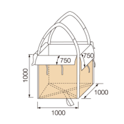 反転ベルト付コンテナバッグ　角型　容量１０００Ｌ　耐荷重１０００ｋｇタイプ　排出口なし　１０枚セット