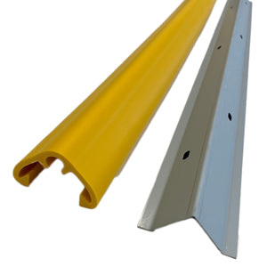 ＳＣＬ型直角コーナー用コーナーガード　当板付き　ＳＣＬ－００６５Ｖ　長さ２ｍ　黄