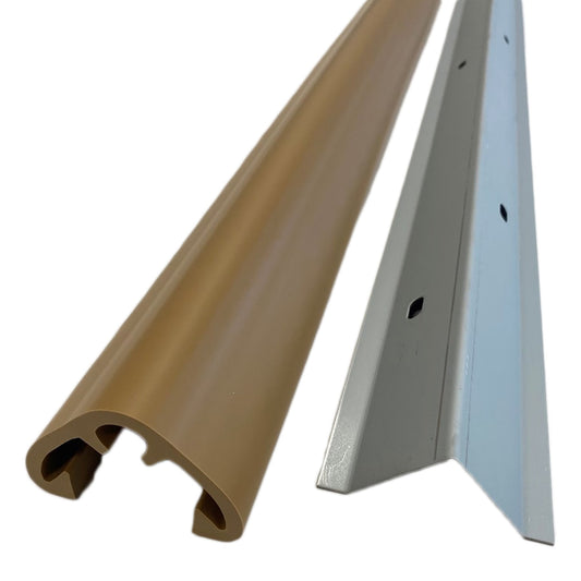 ＳＣＬ型直角コーナー用コーナーガード　当板付き　ＳＣＬ－００６５Ｖ　長さ２ｍ　茶