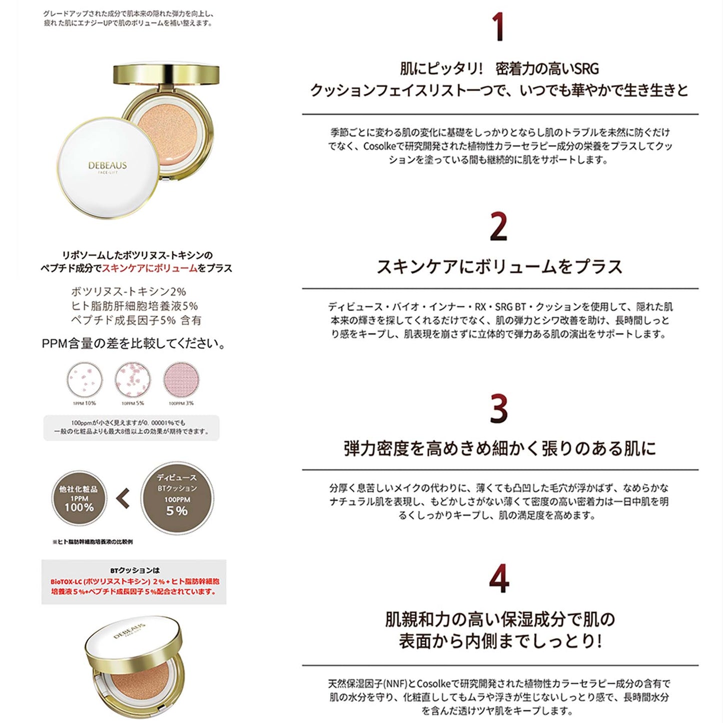 新　クッションファンデ　ＤＥＢＥＡＵＳ　ディビュース　日本初ＢＴ配合　韓国コスメ