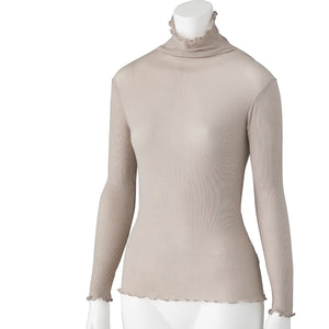 スルッとのびのび長袖インナータートルネック　着脱ぎ簡単　乾燥機対応　Ｍ～Ｌ　ＢＧ