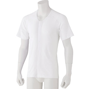 半袖ワンタッチシャツ（２枚組）　抗菌防臭　着替え動き簡単　紳士用　ＷＨ　４Ｌ