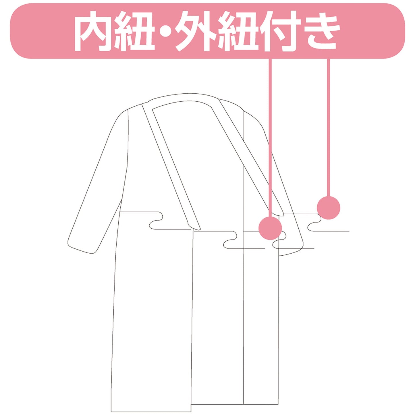 打合せネグリジェ　日本製　綿１００％　脱ぎ着簡単　はだけにくい　婦人用　ＰＫ　Ｍ
