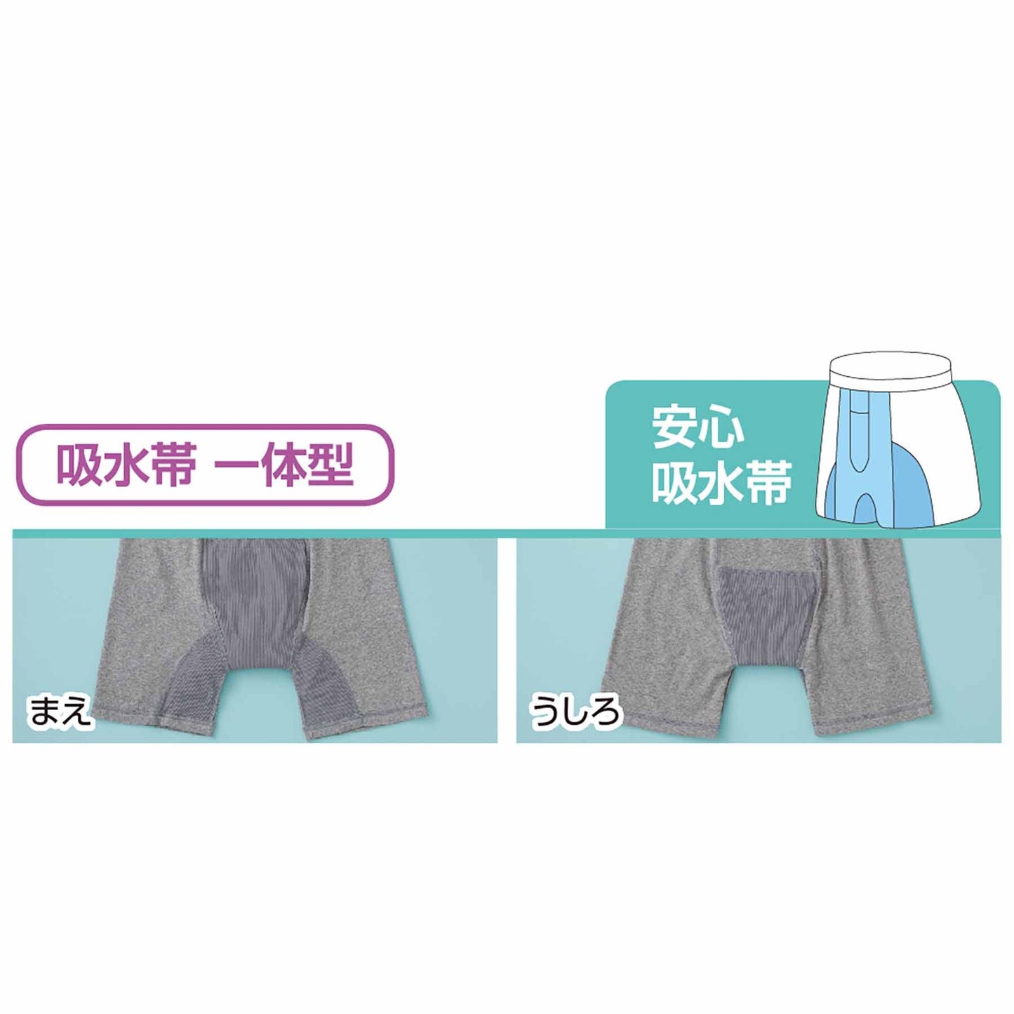 安心快適ロングボクサーブリーフ　前閉じ　尿漏れ対策　抗菌消臭　紳士用　ＧＹ　Ｌ