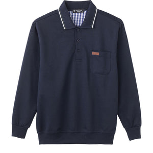 のびのび素材ポロ衿トレーナー　上下別売り　着心地快適　紳士用　ＮＶ　２Ｌ