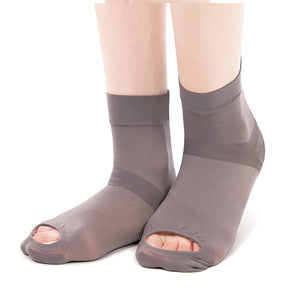 空気が通るつるピカソックス　カサカサ底マメ対策　ムレにくい　男女兼用　グレー
