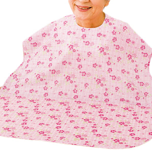 食事用エプロン　はっ水加工　洗濯機乾燥機可　お年寄り食事　介護　花ＰＫ