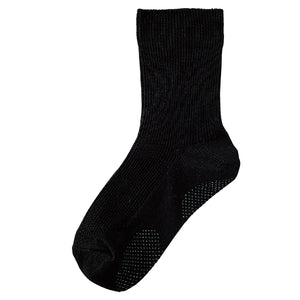 足首ゴムなしゆったりスベリ止め付ソックス　抗菌防臭加工　２２～２４ｃｍ　ブラック