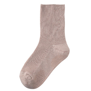 足首ゴムなしゆったりスベリ止め付ソックス　抗菌防臭加工　２４～２６ｃｍ　ベージュ