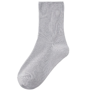 足首ゴムなしゆったりスベリ止め付ソックス　抗菌防臭加工　２４～２６ｃｍ　淡グレー