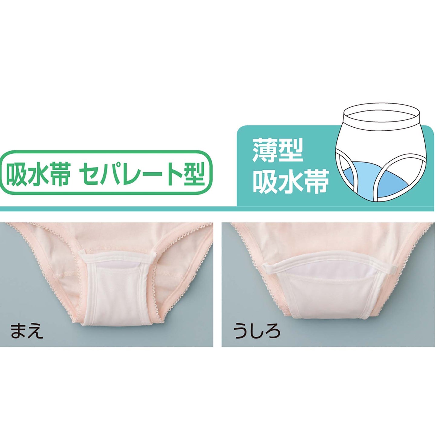 安心快適ショーツ（２枚組）　尿漏れ対策　抗菌防臭消臭　ズレにくい　ＰＨ　３Ｌ