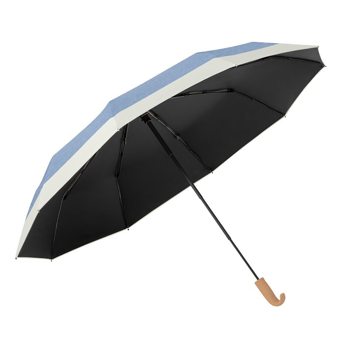 晴雨兼用折りたたみ日傘　軽量　完全遮光　１００％ＵＶカット　杢ミスト／ホワイト