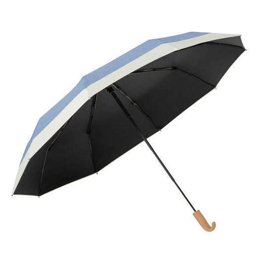 晴雨兼用折りたたみ日傘　軽量　完全遮光　１００％ＵＶカット　杢ミスト／ホワイト