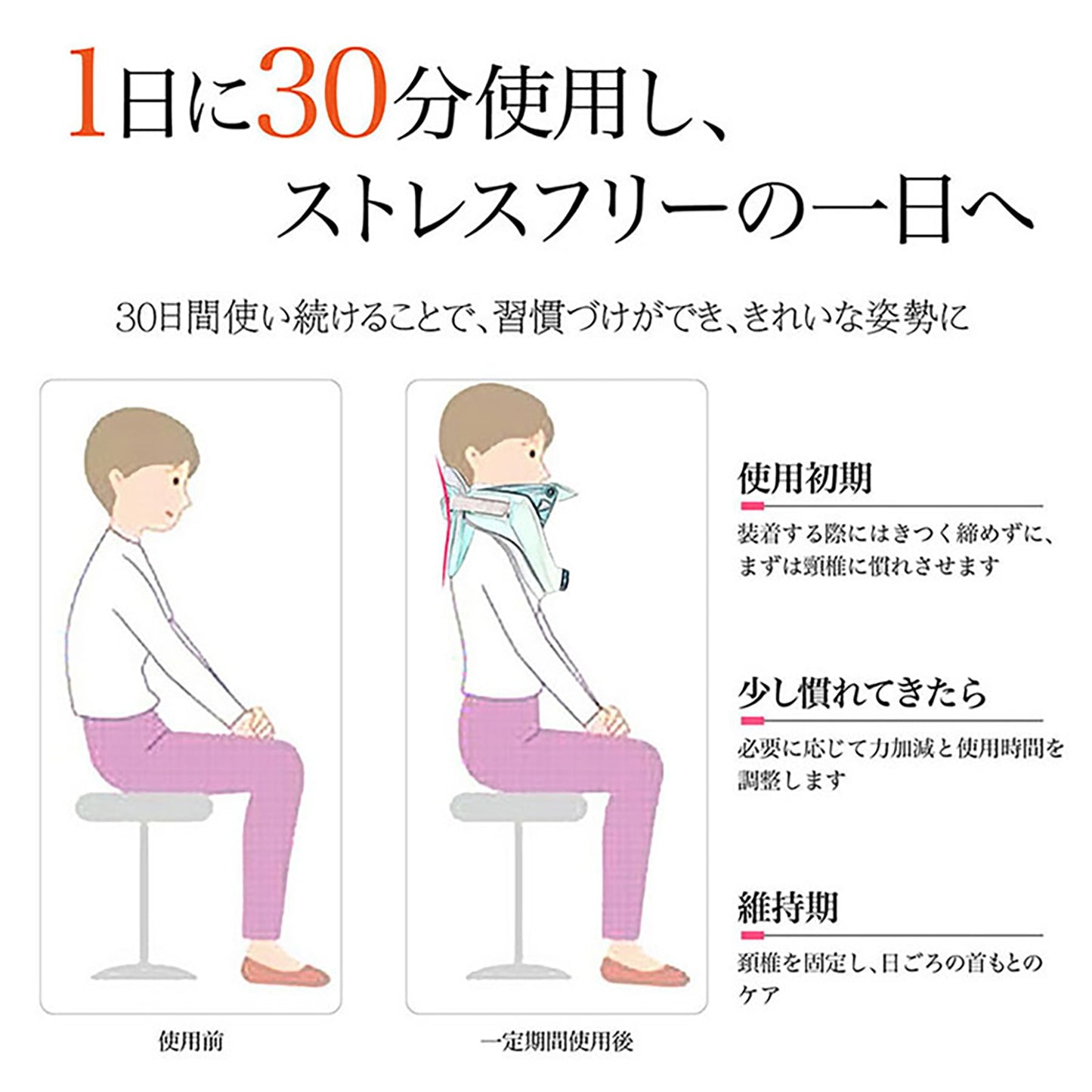 ネックストレッチャープロ　首ストレッチ　首コルセット　頸椎ケア　軽量　装着簡単