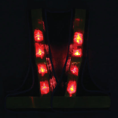 台形シート付き　赤ＬＥＤベスト　ＬＥＤ－ＯＷ－Ｔ