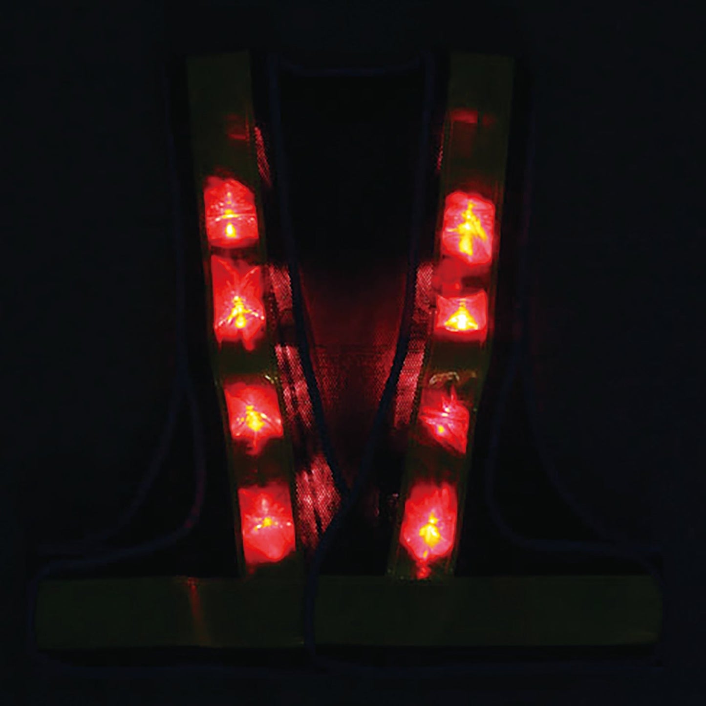 台形シート付き　赤ＬＥＤベスト　ＬＥＤ－ＢＷ－Ｔ