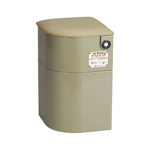 緊急トイレ　EVキャビネットチェア　ライトゴールド/座面:レザー