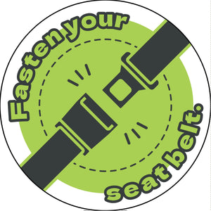 シートベルト着用ステッカー英語　ライトグリーン　SBT-E06