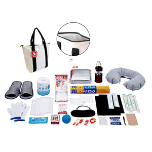 心のケア入り防災バッグ　２５点（保冷保温トート）ホワイト