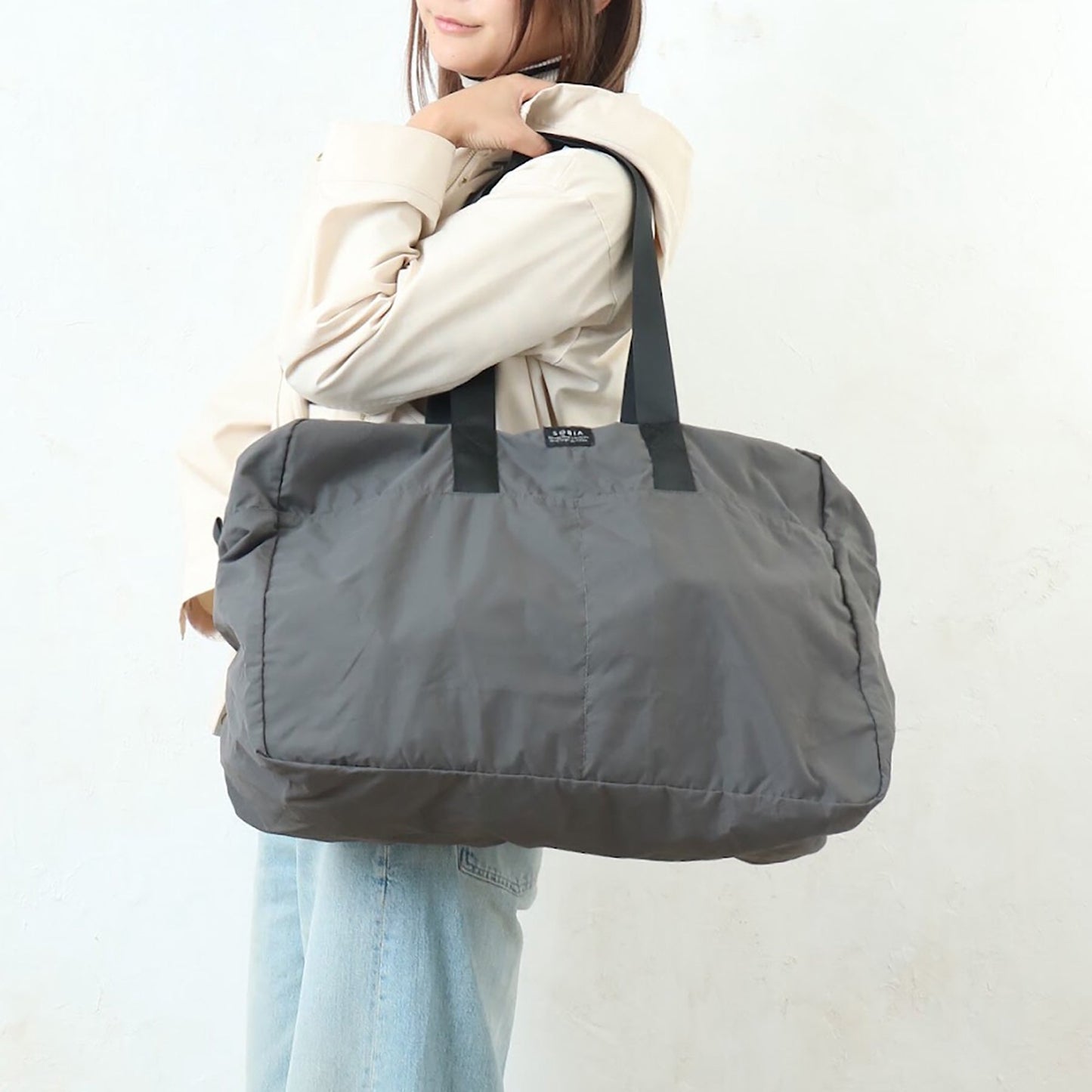 マットナイロンポケッタブルボストン　ＢＫ